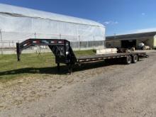 LOAD MAX TANDEM AXLE GOOSENECK TRAILER, 30' LONG OVERALL, 25' BED, 5' BEAVERTAIL RAMPS