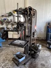 OVERSIZED DRILL PRESS WITH ASSORTED BITS, 220 VOLT