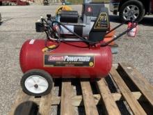 COLEMAN POWERMATIC 20-GALLON AIR COMPRESSOR, 5-HP, 95-125 PSI WORKING PRESSURE