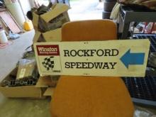 Rockford Speedway Pressed Board Raceway Sign