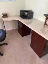 desk made from two filing cabinets