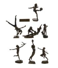 Mark Hopkins (American, 20th Century) Bronze Figurine Assortment