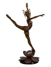 Jerry Joslin (American, 1942-2007) 'Papillion' Bronze Sculpture