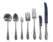 Dominick and Haff Pointed Sterling Silver Flatware Service