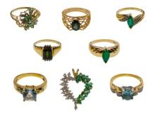 18k and 14k Gold and Gemstone Jewelry Assortment