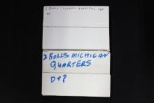 2 Boxes - State Quarters w/2 Rolls per Box includes Michigan and Colorado; Unc.; $40 Face Value; 2xB