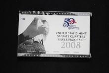 2008 U.S. Mint Fifty State Quarters Silver Proof Set