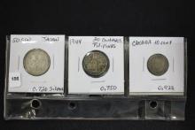 1 Lot including Japanese 50 Sen .720 Silver Coin, 1944 Filipinas 20 Centavos .750 Silver Coin, and C