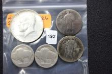 1 Lot of Misc. Coins including 1 - 1965 Kennedy 40% Silver Half Dollar, 1 - 1926 Buffalo Nickel, 1 -