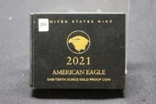 2021 American Eagle Gold 1/10 oz. Proof