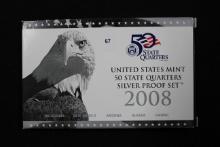 2008 U.S. Mint Fifty State Quarters Silver Proof Set