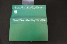 2 - U.S. Mint Proof Sets including 1994 and 1996; 2xBid