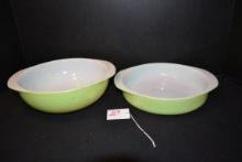 Pyrex No. 221 and 024 Lime Green Baking Dishes