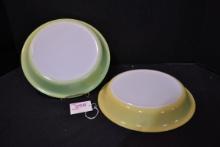 Pyrex Lime Green and Yellow Desert Dawn Pie Plates