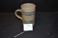 B&D No. 2 Blue-Ringed Clay Pottery Mug