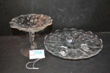 Fostoria Candy Dish and Tidbit Tray