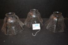 Set of 3 Fostoria Lamp Shades