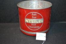 Vintage Nestles Hot Chocolate Aluminum Tin; No Lid