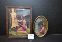 Pair of Vintage Indian Maiden Prints