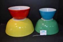 Vintage Pyrex Primary Nested Mixing Bowl Set