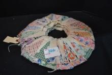 Group of 17 Unfinished Dresden Plate Quilt Blocks