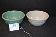 Pair of Crock Cereal/Mixing Bowls