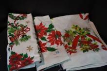 Group of 3 Vintage Christmas Table Cloths