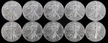 10 2020 .999 FINE SILVER AMERICAN EAGLE COIN LOT