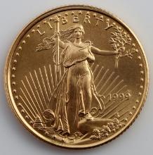 1999 GOLD 1/10 OZT AMERICAN EAGLE BU COIN