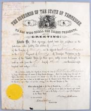 ANDREW JOHNSON SIGNED MILITIA APPOINTMENT