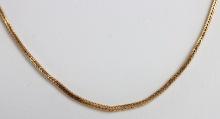 14K YELLOW GOLD WHEAT CHAIN NECKLACE 18 INCH