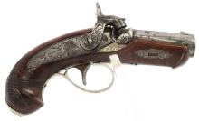 DERRINGER PERCUSSION PISTOL C. CURRY MARKED