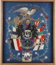 BOXER REBELLION GERMAN SILK EMBROIDERY FRAMED