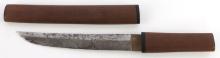 JAPANESE TANTO BLADE WITH WOODEN SCABBARD