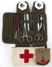 WWII SURGICAL KIT & RED CROSS ARM BAND