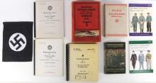 WWII GERMAN THIRD REICH BOOKS & FLAG LOT OF 9