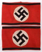 WWII GERMAN THIRD REICH 2 SS ALLGEMEINE ARMBANDS