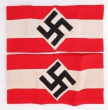 GERMAN THIRD REICH HITLER YOUTH ARMBANDS LOT OF 2