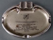 GERMAN THIRD REICH SILVER ASHTRAY ENGRAVED