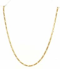 14K YELLOW GOLD 18 INCH FIGARO LINK CHAIN NECKLACE