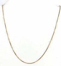 14K YELLOW GOLD BOX LINK CHAIN NECKLACE 18 INCHES