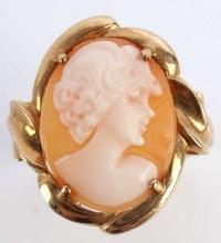 10K YELLOW GOLD CAMEO RING SIZE 6.75