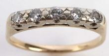 14K YELLOW GOLD DIAMOND BAND RING SZ 7.5