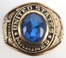 US MARINE CORPS 10KT GOLD SIGNET RING