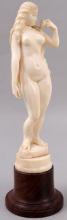 VICTORIAN ANTIQUE IVORY FIGURE OF A NUDE WOMAN