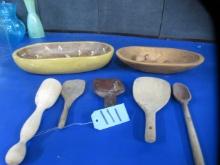 WOODEN LADLES AND WOOD BOWLS