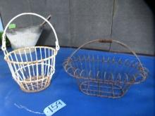 2 metal egg baskets