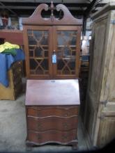 MAHOGANY DROP FRONT SECRETARY  76 X 27 X 16