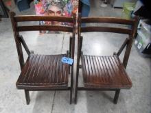 2 FOLDING WOODEN CHAIRS