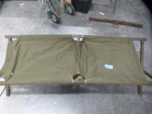 OLD MILITARY FOLDING COT  75 X 27